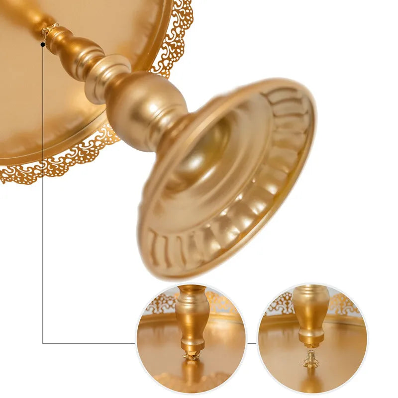 6 Pcs Gold Metal Cake Holder Set,Circular Cupcake Holder,Christmas Decoration Dessert Table,Donut plate，Wedding, Birthdayparty