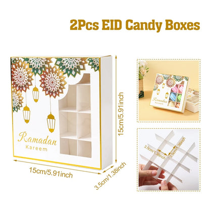 EID Mubarak Decor Candy Box Ramadan Decoration 2025 for kid Packaging Box Ramadan Kareem Islamic Muslim Party Eid Al Adha Gifts