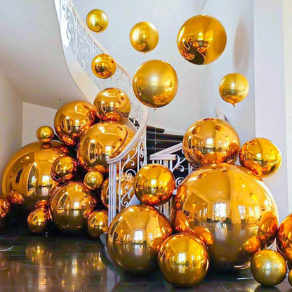 4D Foil Balloons Holographic Round Balloon for Birthday Bachelor Party and Christmas Gift Decoration Valentine's Day Baby Shower