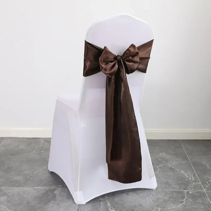 Wedding Decoration Chair Satin Sash Bow Tie Self TIe For BIrthday Party Festival Hotel Holiday Shiny Look Luxury Dining Room