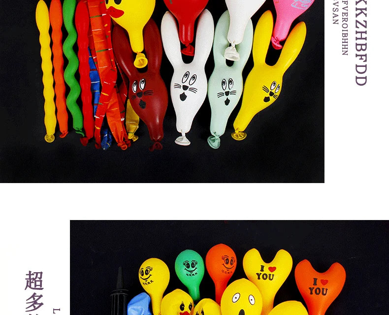 50/100pcs 3D Cartoon Balloons Special-Shape Birthday Party Decoration Helium Inflatable Balloons Animal Duck Rabbit Balloon
