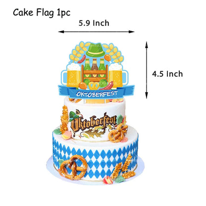 Oktoberfest Theme Party Carnival Decor Disposable Tableware Paper Plates Cup Balloons Fireworks Gun Toys Birthday Party Supplies