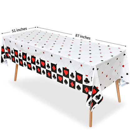 Las Vegas Theme Casino Backdrop Hanging decor Garland Banner Poker tablecloth table cover Casino Night Poker Party Decorations