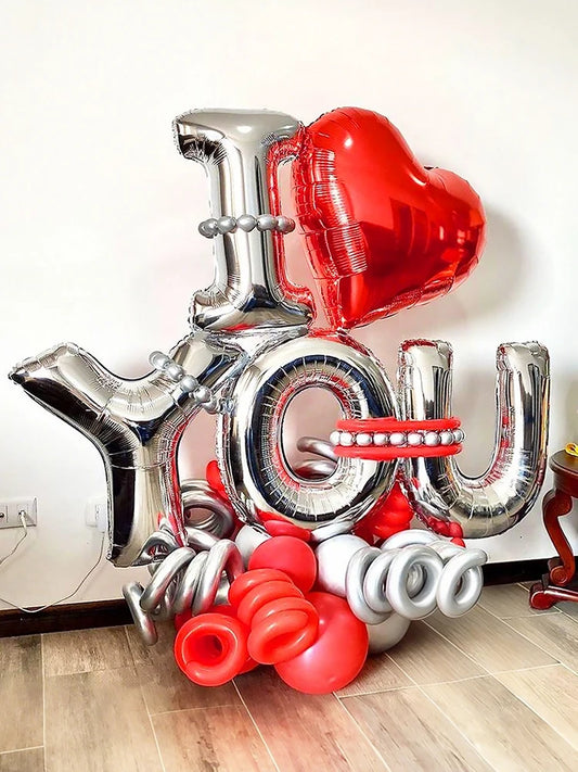 I love you letter heart-shaped decorative balloons suitable for wedding season engagement proposal bridal shower party supplies