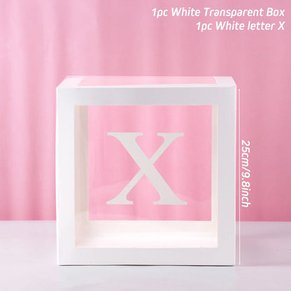 Transparent Baby Shower Box Boy Girl Birthday Decor 1st One First Birthday Wedding Party Decor Christening Babyshower Supplies