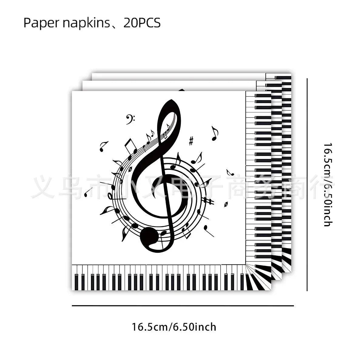 10Guests Music Festival Party Disposable Tableware White Black Note Happy Musical Lover Birthday Party Supplies
