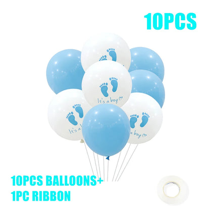 Boy Or Girl Gender Reveal Disposable Tableware Plate Cup Banner Balloons Baby Shower Gender Reveal Party Decorations