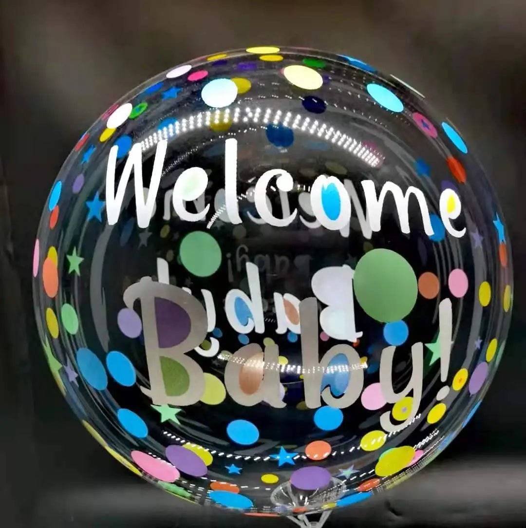5/10/30pcs LOVE Heart Printed Bubble Balloon 20inch Transparent Bobo Balloon Wedding Birthday Party Valentine's Day Decoration