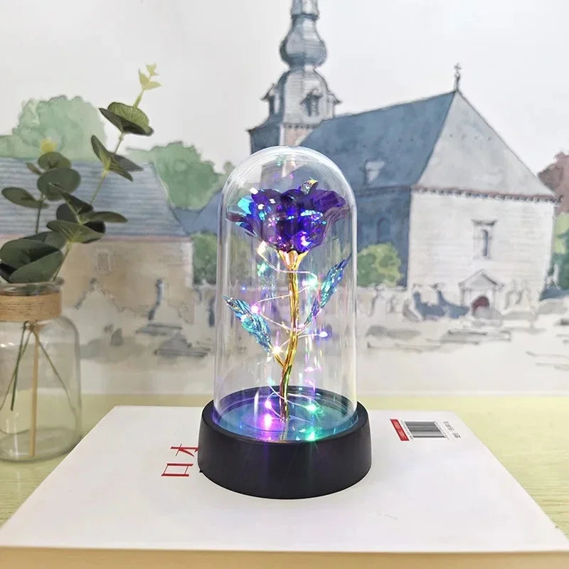 Rose Light Beautiful Realistic Looking Night Light Rose Eternal Flower Party Supplies LED Simulation Rose Flower Valentine's Day