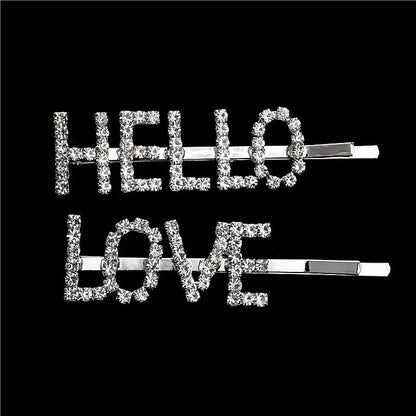 New 2 pieces Silver Bride To Be Rhinestone Word Hair Clips Barrettes Hairpins Small Hairgrips Headwear Hair Styling Accessories