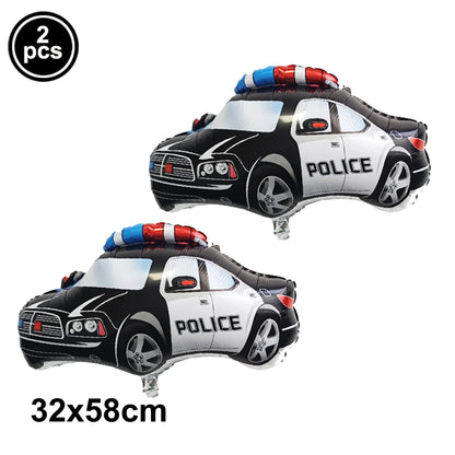 5th Birthday Police Party Blue Car Helicopter Foil Balloons for Boys Baby Shower Police Birthday Party Decoration