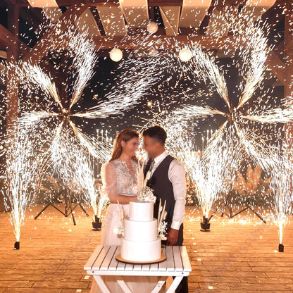 Light Effect Cold Flame Machine Double Wheel Rotary Wedding Decor Mariage Party Baby Shower Decoration Anniversaire Bride Pyro