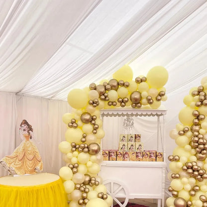97pcs Beauty and the Beast Princess Bella Balloon Garland Arch Kit Yellow Latex Balloon Birthday Party Decors Baby Shower Supply