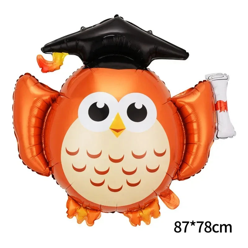 Graduation Party Balloon Owl Helium Globe Foil Balloon Congrats Grad School Celebrations 2024 Party Decorations Globos Ballons