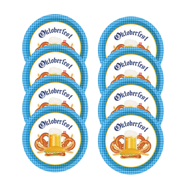 Oktoberfest Theme Party Carnival Decor Disposable Tableware Paper Plates Cup Balloons Fireworks Gun Toys Birthday Party Supplies