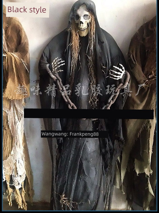 New Voice-Controlled Skull Hanging Ghost Halloween Haunted House Secret Room Props Bar KTV Set Decoration Pendant Horror