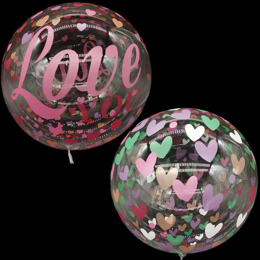 5/10/30/50pcs Printed Balloon 20 Inches Clear Bobo Balloon Birthday Valentine's Day Engagement Wedding Party Decoration Supplies