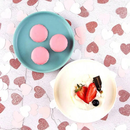 100pcs Rose-Gold Pink White Heart Confetti - Valentine's Day Table Decors, Engagement Wedding Mother's Day gifts Decoration