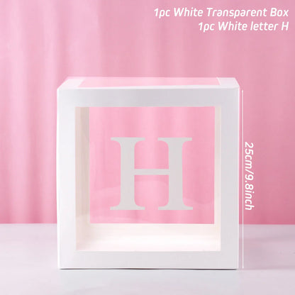 Transparent Baby Shower Box Boy Girl Birthday Decor 1st One First Birthday Wedding Party Decor Christening Babyshower Supplies