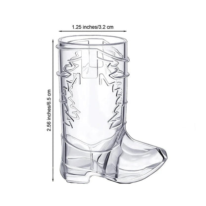 Mini Western Cowboy Boot Shot Glasses Cowgirl Cute Doll Hat Plastic Boot Cups Cowboy Birthday Supplies Bachelorette Party Favors