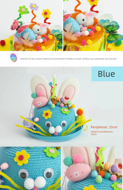 Easter Hat DIY Rabbit Chicken Kindergarten Handmade Material Kit Kids Matching Performance and Catwalk Activity