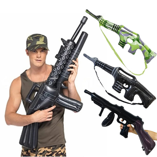 Camouflage Military Theme PVC Inflatable Toy Gun Army Cosplay Prop Kids Boys Favor Gifts Birthday Party Decoration Supplies