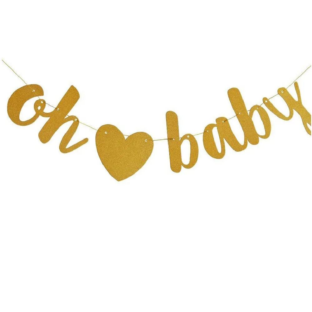 Gender Reveal Party Supplies Oh Baby Boy or Girl Banner Ceiling Hanging Decor Backdrop Pink Blue Tassel Baby Shower Decoration