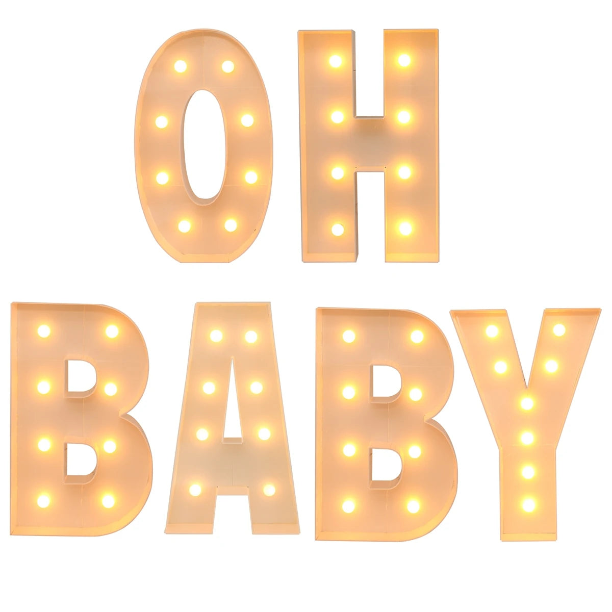 91.5CM Giant Letter Led Light Frame Box Baby Shower Christmas 1st Birthday Wedding Party Decor DIY Name Balloon Filling Box