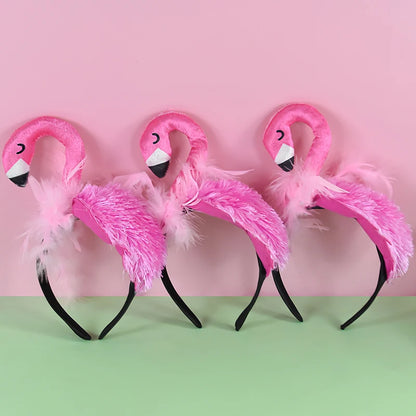 Flamingo Headwear Flamingo Theme Birthday Party Decoration Summer Hawaii Party Costume Cosplay Photo Props Flamingo Hair Hoop