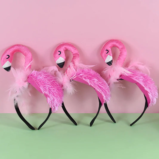 Flamingo Headwear Flamingo Theme Birthday Party Decoration Summer Hawaii Party Costume Cosplay Photo Props Flamingo Hair Hoop
