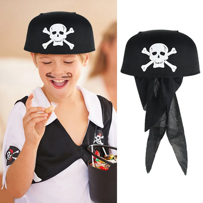 Pirate Theme Party Decoration Pirate Captain Hat Patch Pistol Treasure Toys For Kids Birthday Party Decor Halloween Cosplay Prop