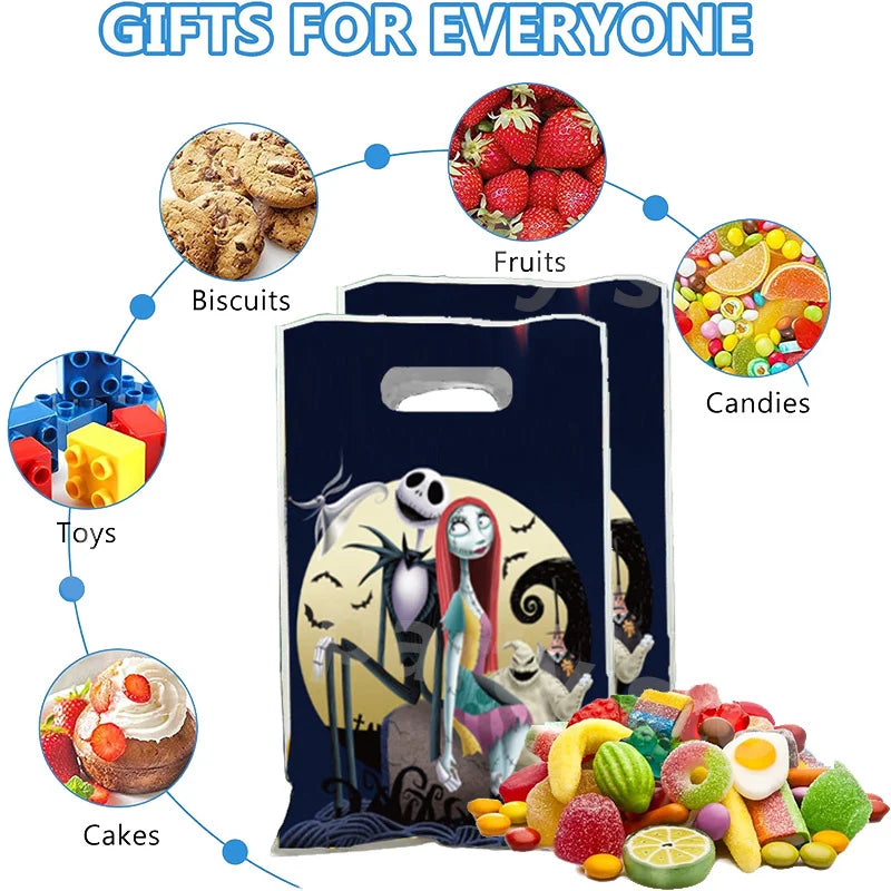 the Nightmare before Christmas Gift Bag Party Favors Plastic Candy Bag Child Party Loot Bags Kids Birthday Party Supplies Decor