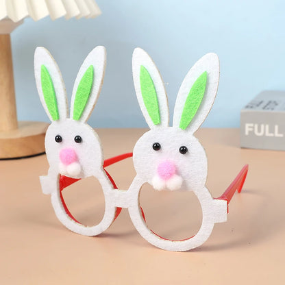 Kids Easter Party Bunny Egg Glasses Frame Photo Booth Props 2025 Happy Easter Party Decoration Kids Birthday Favors Supplies