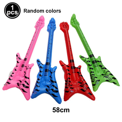 Inflatable Rock Star Toy Ballon Inflatable Party Props Balloons Guitar Saxophone Keyboard Piano Rock Toys Karaoke Party Decors