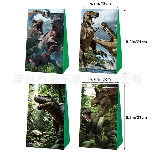 Jurassic Dinosaur Birthday Decoration Tableware Balloon Paper Cup Backdrop Tablecloth Banner Plate Birthday Party Decor Supplies