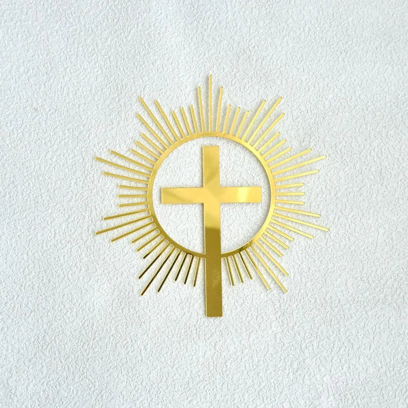 Gold Peace Dove Cross Cake Toppers Holy Communion Baptist Party Decorative Cake Insert for The First Communion Party Supplies