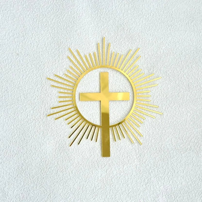 Gold Peace Dove Cross Cake Toppers Holy Communion Baptist Party Decorative Cake Insert for The First Communion Party Supplies