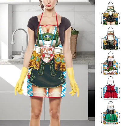 Funny Apron Super Muscle Kitchen Man Women Cooking Aprons Oktoberfest Bavarian Apron Adult Cozinha Tablier Cuisine Pinafore