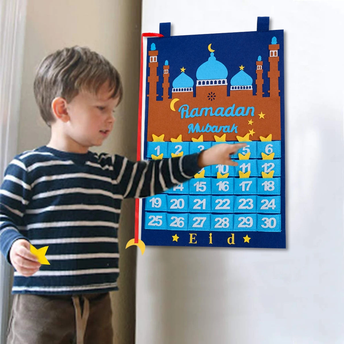 Ramadan Countdown Felt Calendar Eid Mubarak Decorations For Home Islamic Muslim Party Decor Ramadan Kareem Eid Al Adha Kid Gifts