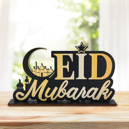 EID Mubarak Decoration Wooden Ornaments Ramadan Decoration 2025 For Home Ramadan Kareem Islamic Muslim Party Eid Al Adha Gifts