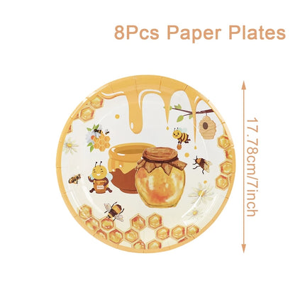 Bumble Bee Party Decorations Party Disposable Plates Napkins Cups Bee Gender Reveal Supplies Bee Birthday Baby Shower Decoration