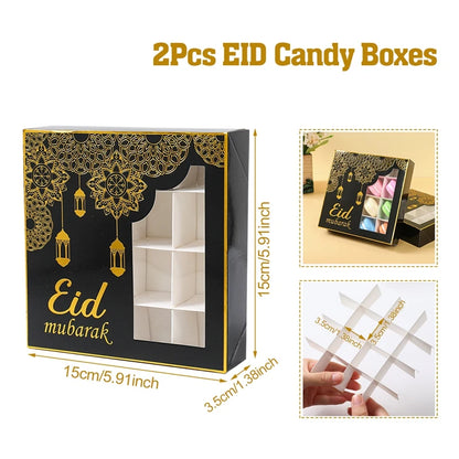 EID Mubarak Decor Candy Box Ramadan Decoration 2025 for kid Packaging Box Ramadan Kareem Islamic Muslim Party Eid Al Adha Gifts
