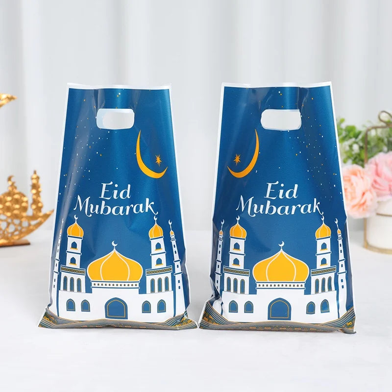 Eid Mubarak Gift Bags Plastic Candy Cookie Bag Ramadan Kareem Decoration 2025 Islamic Muslim Party Supplies Eid Gifts