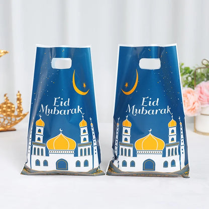 Eid Mubarak Gift Bags Plastic Candy Cookie Bag Ramadan Kareem Decoration 2025 Islamic Muslim Party Supplies Eid Gifts