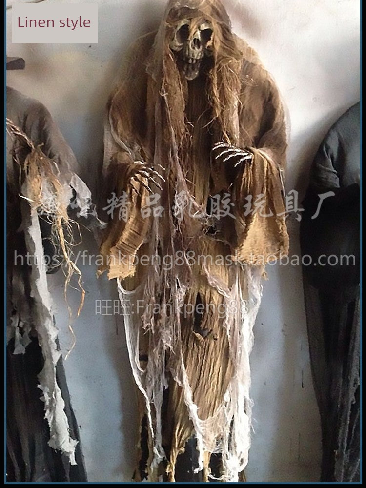 New Voice-Controlled Skull Hanging Ghost Halloween Haunted House Secret Room Props Bar KTV Set Decoration Pendant Horror