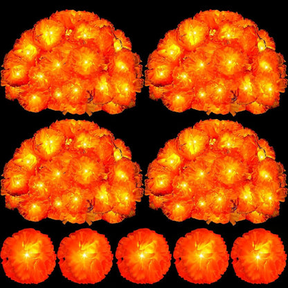 Marigold Garland for Decoration Lighted Day of The Dead Dia De Los Muertos Indian Diwali Altar Halloween Home Party Decor