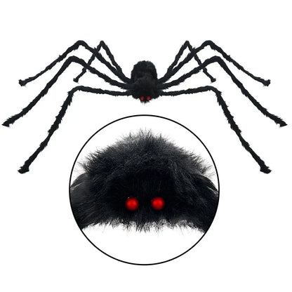 Giant Spider Huge Spider Web Halloween Decoration Props Haunted Indoor Outdoor Spooky Plush Large Araneid Prank Trick Supplies