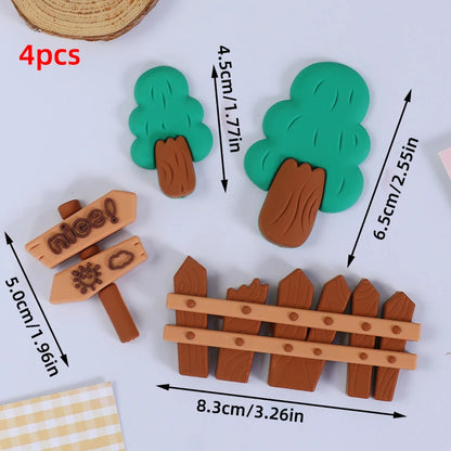 Farm Animals Cake Topper Rustic Cake Decoration Lambs, Ponies, Piglets, Chick,  Haystacks for Kids Happy Birthday Party Supplies