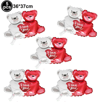 Valentine's Day Theme Disposable Tableware Red Love Heart Pattern Paper Plates Cups Napkins Girls Wedding Party Decor Supplies