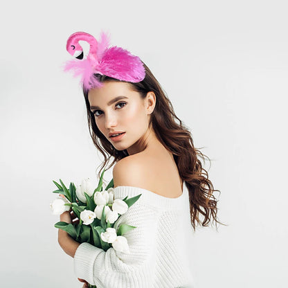 Flamingo Headwear Flamingo Theme Birthday Party Decoration Summer Hawaii Party Costume Cosplay Photo Props Flamingo Hair Hoop